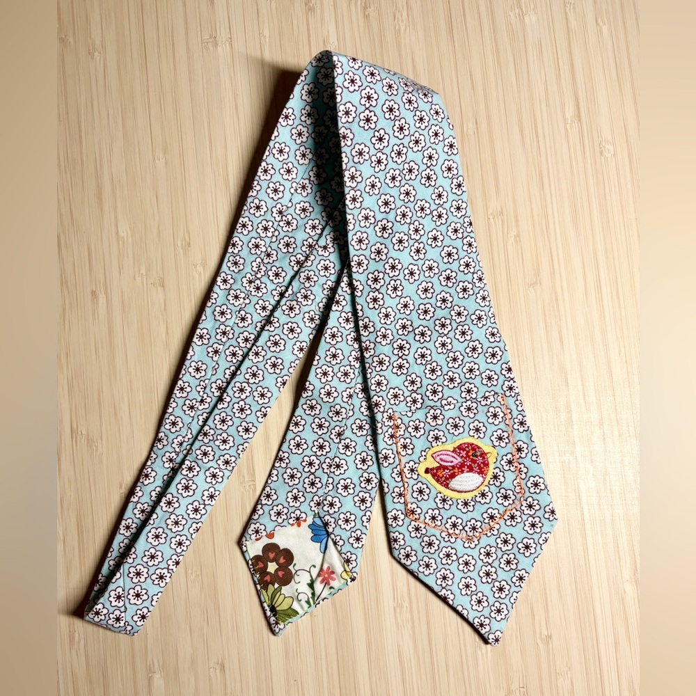 Handmade! Floral Whimsical Patterned Tie for Women